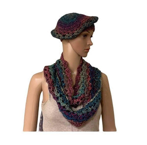 Multicolor Beret Hat and Skinny Scarf Set (Limited Edition)